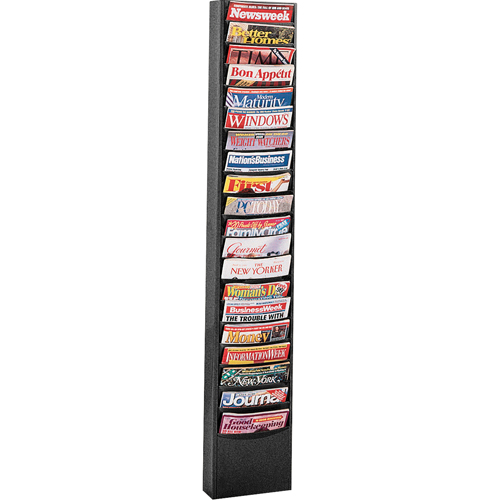 Literature Storage Racks, Stationary, 20 Slots, Steel, 13-1/8" W x 4-1/8" D x 58 1/2" H Dufferin Supply