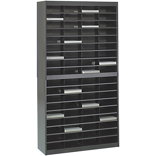 Heavy-duty Literature Organizers, Stationary, 72 Slots, Steel, 37-1/2" W x 12-3/4" D x 71" H Dufferin Supply