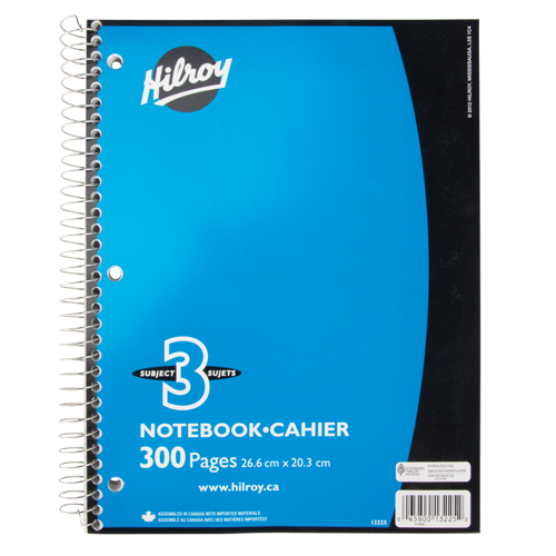 3 Subject Spiral Notebook Dufferin Supply