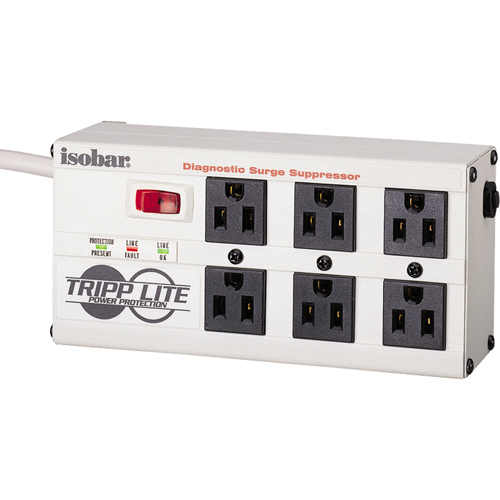 Isobar&reg; Premium Surge Suppressors, 6 Outlets, 2850 J, 1440 W, 6' Cord Dufferin Supply