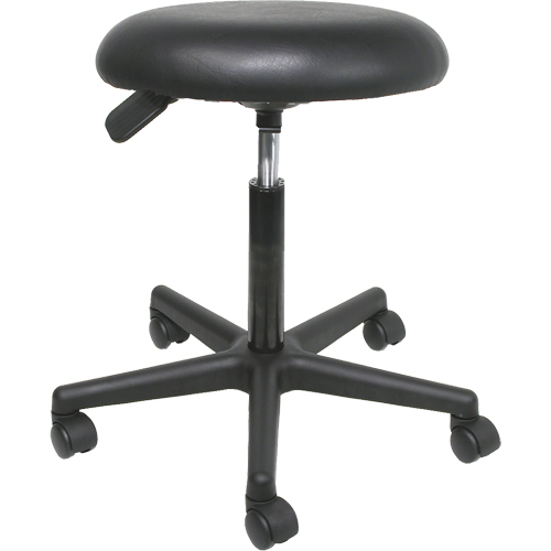 Pneumatic Swivel Stools, Mobile, Adjustable, 32", Vinyl Seat, Black Dufferin Supply