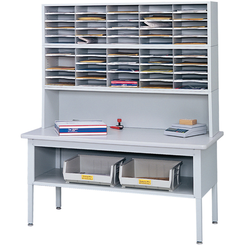E-z Sort&reg; Mailroom Furniture-sorting Tables With Shelf-base Table With Shelf, 60" W x 28" D x 36" H, Laminate Dufferin Supply