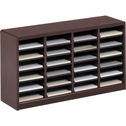 Casier &agrave; compartiments E-Z Stor pour documentation, Stationnaire, 24 fentes, Bois, 40" la x 11-3/4" p x 23" h Dufferin Supply