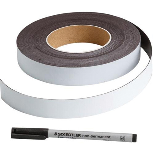 &eacute;tiquette magn&eacute;tique inscriptible, Magn&eacute;tique, 600" lo x 1" la Dufferin Supply