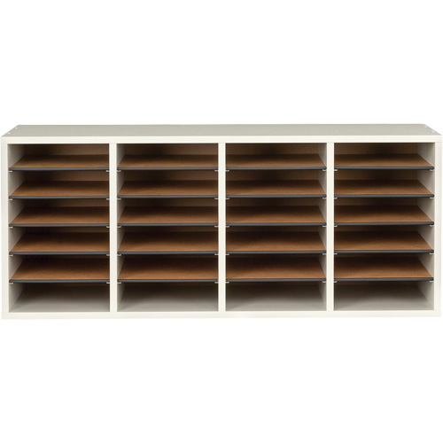 Casier &agrave; compartiments r&eacute;glable pour documentation, Stationnaire, 24 fentes, Bois, 39-1/4" la x 11-3/4" p x 16-1/4" h Dufferin Supply