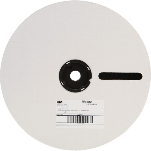 Attache r&eacute;sistant aux plastifiants, Boucle, 50 vg x 1", Adh&eacute;sif, Noir Dufferin Supply