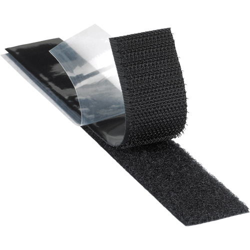 Plasticizer Resistant Fastener, Loop, 50 yds x 2", Adhesive, Black Dufferin Supply