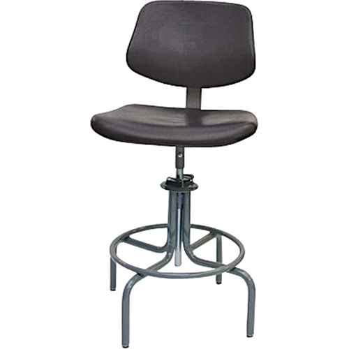 Tabouret rectangulaire avec dos de s&eacute;rie 600, Mobile, Ajustable, 25" - 31", Polyur&eacute;thane Si&egrave;ge, Noir Dufferin Supply