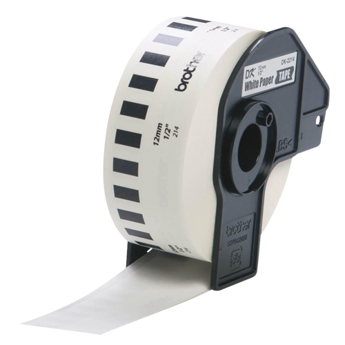 Tape Cartridge for P-touch&reg; Labeling System, 12 mm x 100', Black on White Dufferin Supply