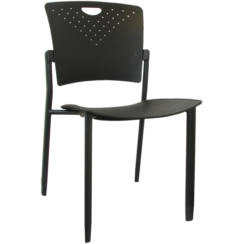 MaxX StaxX Stackable Chairs, Polypropylene, 17-1/4" High, 275 lbs. Capacity, Black Dufferin Supply