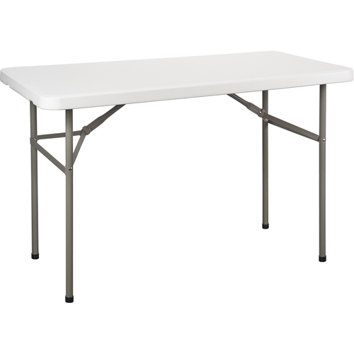 Folding Table, Rectangular, 48" L x 24" W, Polyethylene, White Dufferin Supply
