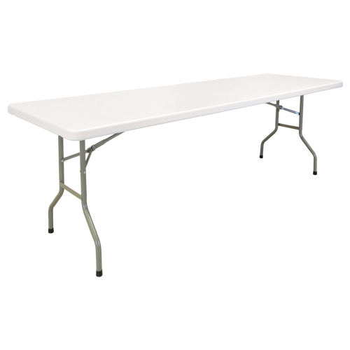 Table pliante, Rectangulaire, 96" l x 30" la, Poly&eacute;thyl&egrave;ne, Blanc Dufferin Supply