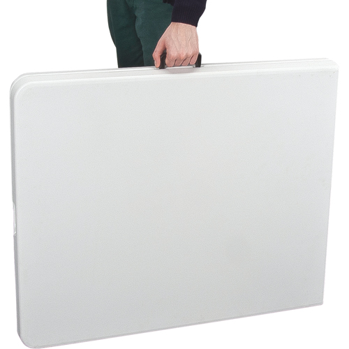 Table se pliant en deux, Rectangulaire, 72" l x 30" la, Poly&eacute;thyl&egrave;ne, Blanc Dufferin Supply