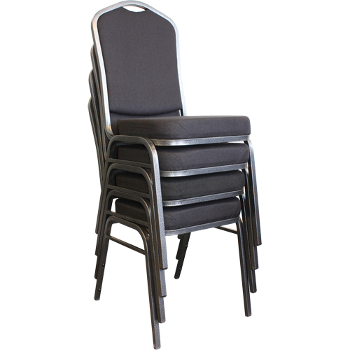 Chaises empilables, Tissu, Hauteur 37", Capacit&eacute; 275 lb, Noir Dufferin Supply