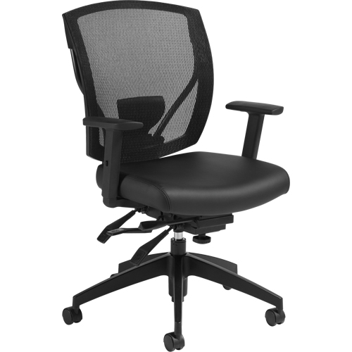 Multi-Tilter Arm Chairs, Vinyl, Black, 300 lbs. Capacity Dufferin Supply