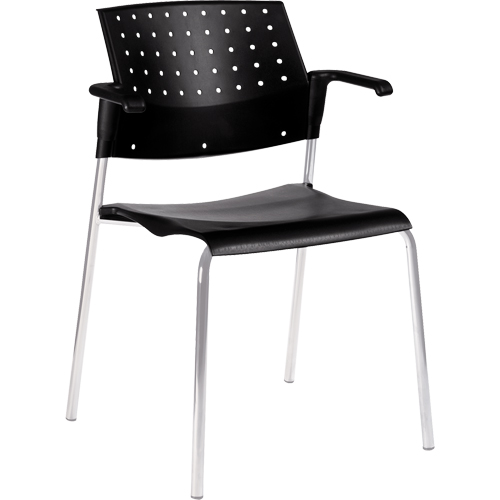 Stacking Chairs, Plastic, 33" High, 300 lbs. Capacity, Black Dufferin Supply