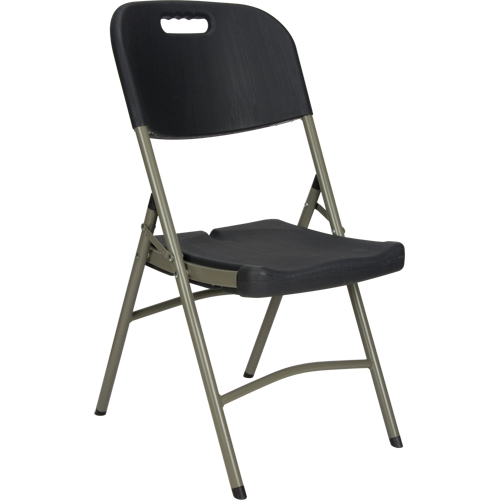 Folding Chair, Polyethylene, Black, 350 lbs. Weight Capacity Dufferin Supply