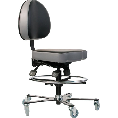TF 180 Ergonomic Chair, Mobile, Vinyl Seat, Black Dufferin Supply