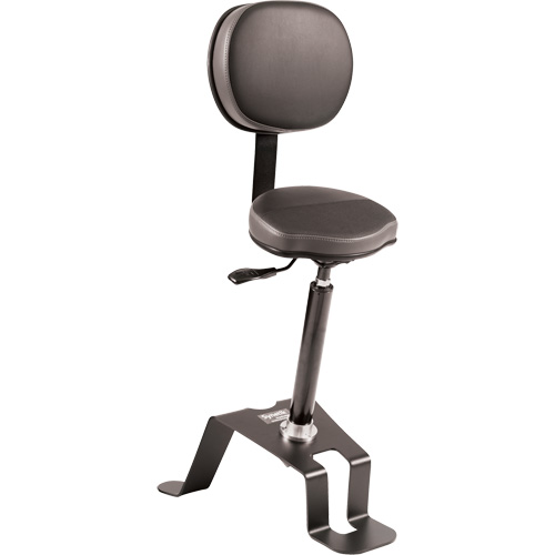 TA300 Ergonomic Sit/Stand Chair, Sit/Stand, Vinyl Seat, Black Dufferin Supply