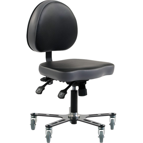 SF180 Multi-Tilt Ergonomic Chair, Mobile, Adjustable, Vinyl Seat, Black/Grey Dufferin Supply