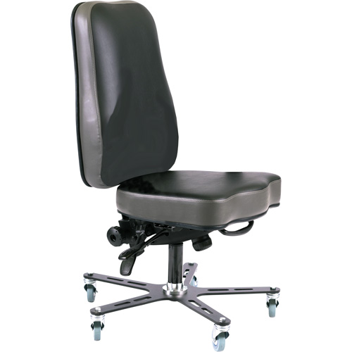 Synergo I Ergonomic Chair, Mobile, Vinyl Seat, Black Dufferin Supply