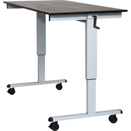 Bureau ajustable pour travail assis et debout, , 48-1/2" h x 59" la x 29-1/2" p, Noir Dufferin Supply