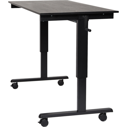 Bureau ajustable pour travail assis et debout, , 48-1/2" h x 59" la x 29-1/2" p, Noir Dufferin Supply