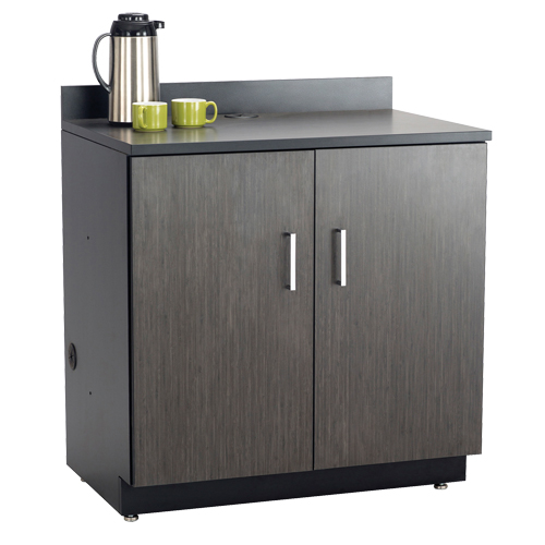 Modular Base Cabinet, Melamine, 2 Shelves, 39" H x 36" W x 25" D, Asian Night/Black Dufferin Supply