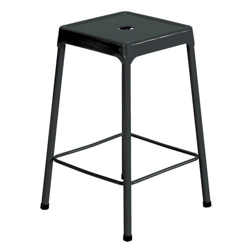 Counter Stool, Stationary, Fixed, 25", Steel Seat, Black Dufferin Supply