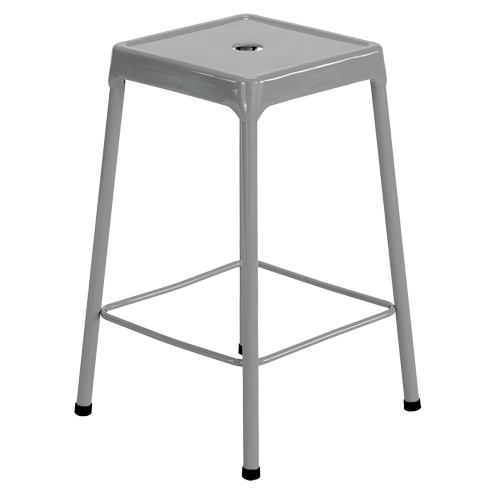 Counter Stool, Stationary, Fixed, 25", Steel Seat, Grey Dufferin Supply