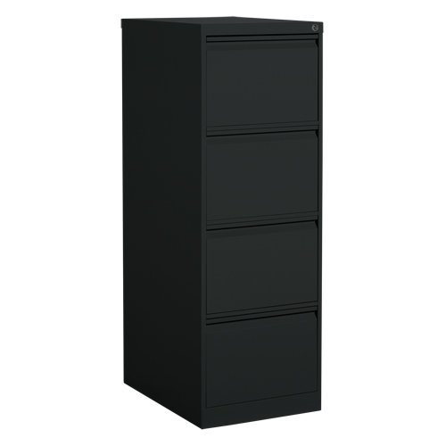 Vertical Filing Cabinet, Steel, 4 Drawers, 18-1/7" W x 25" D x 52" H, Black Dufferin Supply