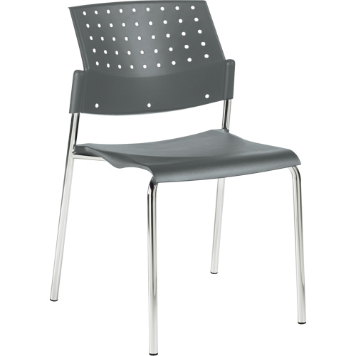 Armless Stacking Chairs, Plastic, 33" High, 300 lbs. Capacity, Grey Dufferin Supply