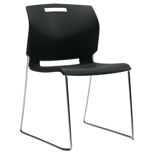Chair, Plastic, 32-1/2" High, 300 lbs. Capacity, Black Dufferin Supply