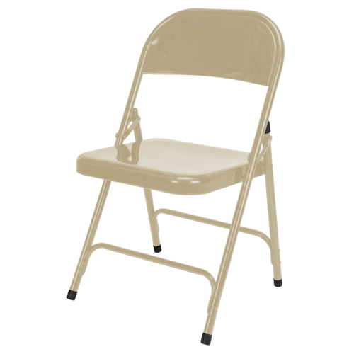 Folding Chair, Steel, Beige, 300 lbs. Weight Capacity Dufferin Supply