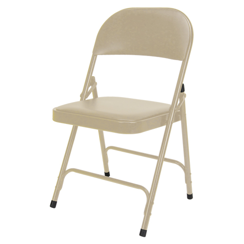 Chaise pliante rembourr&eacute;e en vinyle, Acier, Beige, Capacit&eacute; 300 lb Dufferin Supply