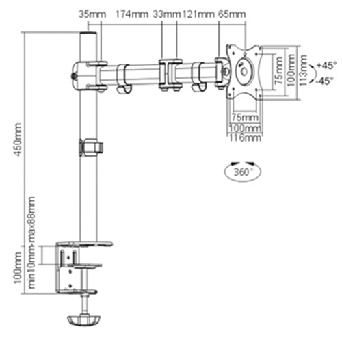ActivErgo  Monitor Arm Dufferin Supply