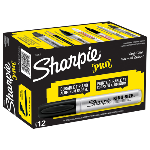 King Size Permanent Marker, Black, Chisel Tip Dufferin Supply