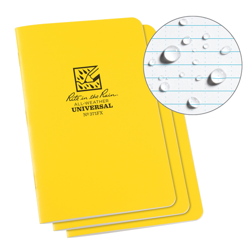All-Weather Notebook, Soft Cover, Yellow, 48 Pages, 4-5/8" W x 7" L Dufferin Supply