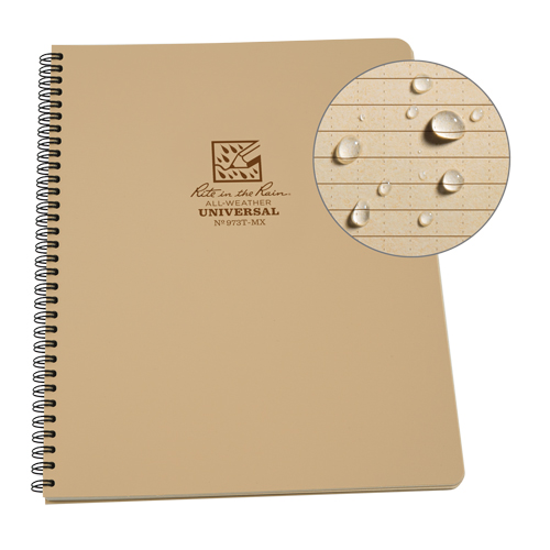 Side-Spiral Notebook, Soft Cover, Tan, 64 Pages, 4-5/8" W x 7" L Dufferin Supply