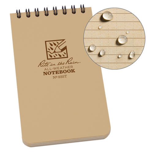 Pocket Top-Spiral Notebook, Soft Cover, Tan, 100 Pages, 3" W x 5" L Dufferin Supply