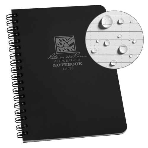 Side-Spiral Notebook, Soft Cover, Black, 64 Pages, 4-5/8" W x 7" L Dufferin Supply
