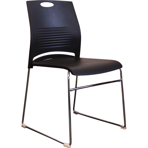 Chaises empilables s&eacute;rie Activ, Plastique, Hauteur 23", Capacit&eacute; 275 lb, Noir Dufferin Supply