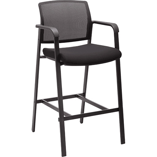 Activ Series Barstool Chair, Stationary, Fixed, 58-1/2", Mesh Seat, Black Dufferin Supply