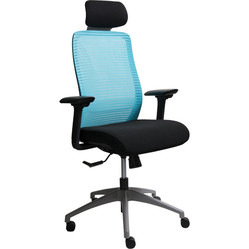 Chaise de bureau ajustable s&eacute;rie Era avec appui-t&ecirc;te, Tissu/Mailles, Bleu, Capacit&eacute; 275 lb Dufferin Supply