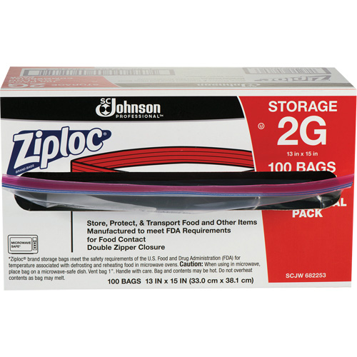 Sacs d'entreposage alimentaire &agrave; double fermeture &agrave; glissi&egrave;re de Ziploc Dufferin Supply
