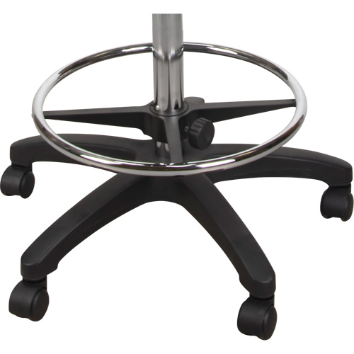 Tabouret robuste et ergonomique, Mobile, Ajustable, 39" - 48", Polyur&eacute;thane Si&egrave;ge, Noir Dufferin Supply