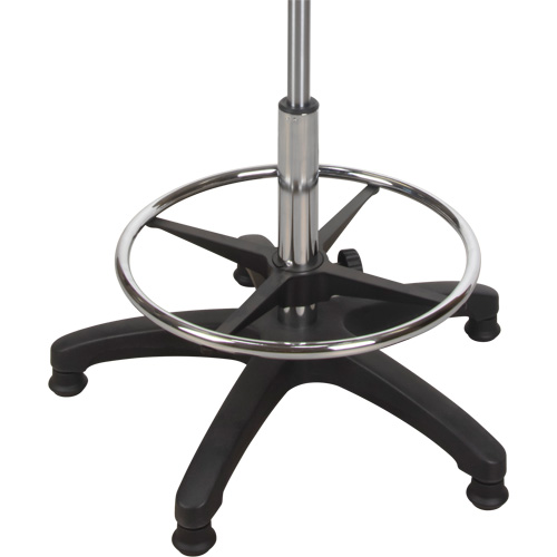 Tabouret ergonomique robuste avec accoudoirs r&eacute;glables, Stationnaire, Ajustable, 39" - 48", Polyur&eacute;thane Si&egrave;ge, Noir Dufferin Supply