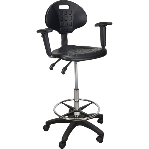 Heavy-Duty Ergonomic Stool with Adjustable Arm Rests & Nylon Stem Casters, Mobile, Adjustable Height, 250 lbs. Capacity Dufferin Supply