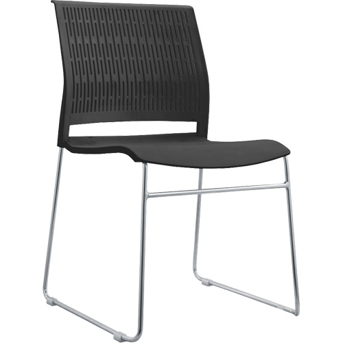 Chaises empilables, Polypropyl&egrave;ne, Hauteur 32-3/8", Capacit&eacute; 250 lb, Noir Dufferin Supply