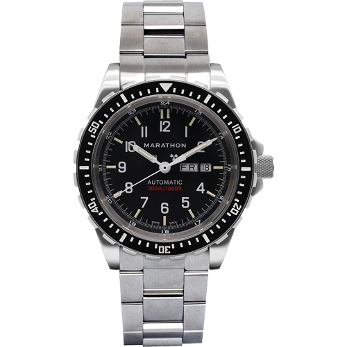 Tr&egrave;s grande montre automatique avec jour/date avec bracelet en acier inoxydable, Num&eacute;rique, &agrave; piles, 46 mm, Argent Dufferin Supply
